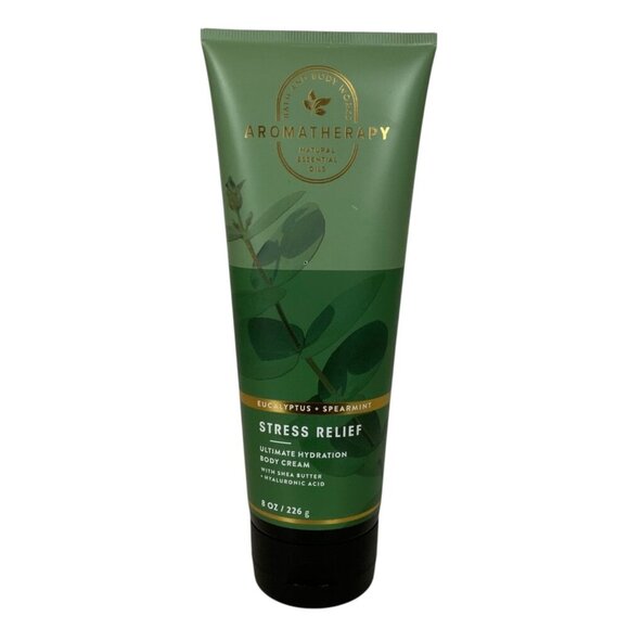 Bath & Body Works Aromatherapy Stress Relief Eucalyptus Spearmint Body Cream 8oz - Picture 1 of 3